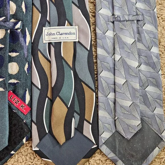 Lot of 8 Men 100% Silk Neckties Mixed Patterns Anthony Foxx Cellini Liz K + more - Picture 5 of 9